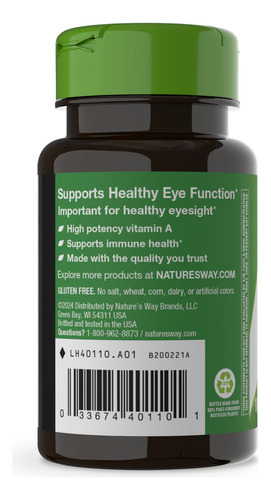 Vitamina A, 3.000 mcg, 100 cápsulas, Nature's Way
