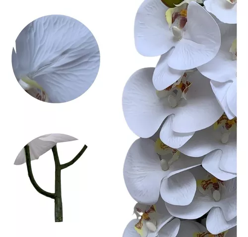 7 Galhos De Orquídea Artificial 90cm Toque Macio Realista