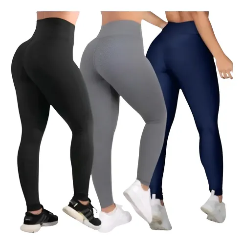 Kit 3 Calças Legging Legg Grossa Zero Transparência Promoção