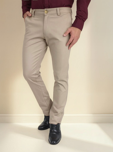 Pantalones Hombre Slim Fit De Vestir Casual Cómodo