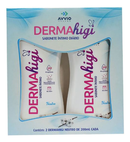 Avvio Sabonete Liquido Íntimo Dermahigi Neutro Pack 2un 200m
