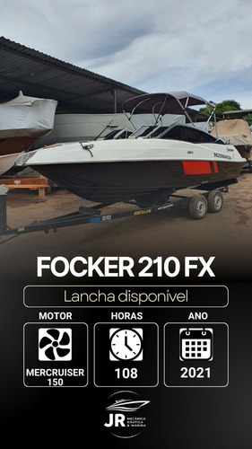 Lancha Focker 210 Fx 2021 Com 100hrs Estado De Zera