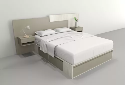 Cajón de cama 90 x 180 con somier BUDDY - verde salvia