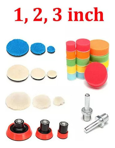 Kit De Pulido Con Borlas De Esponja, 1,2 Y 2/3 Pulgadas, 29