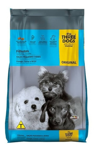 Three Dogs Original Cachorro Razas Pequeñas Y Minis 10.1 Kg