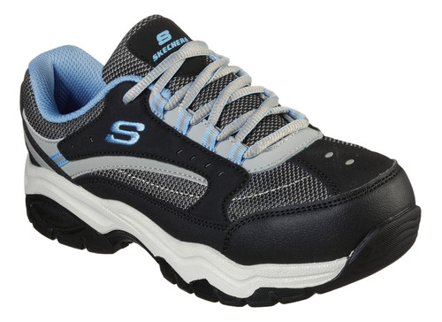 Zapato Zapatilla De Seguridad Skechers Mujer Biscoe Celeste