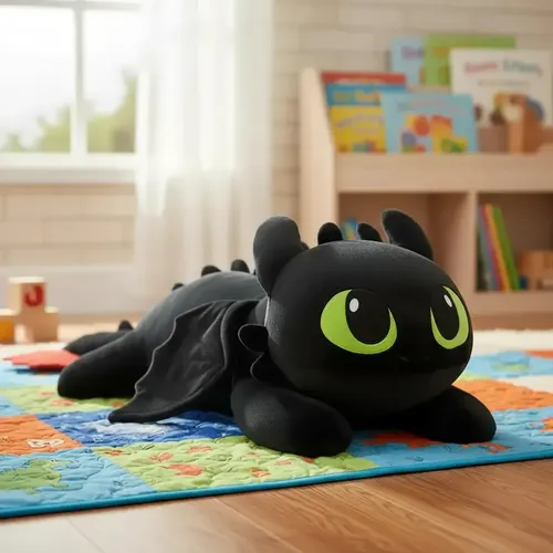 Xuxão Apoio Urso Banguela Fúria Da Noite Gigante 100cm Pelúcia Preto