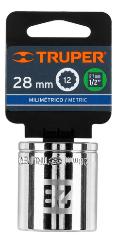 Dado 1/2' 12 Puntas Milimetrico 28 Mm Truper 13542 Color Plateado