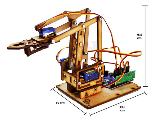 Brazo Robotico Didactico Para Arduino En Mdf