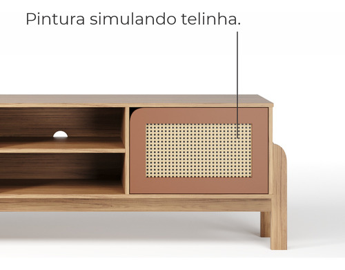 Rack Bancada Para Tv Até 60 Pol. 1 Porta 2 Gav. 2 Nichos