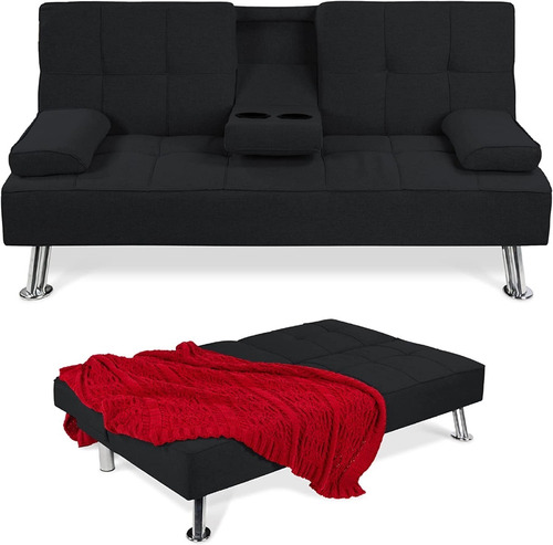 Sofa Cama Moderno  Negro Best Choice Products