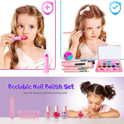 Set De Maquillaje Infantil, Para Niñas, Lavable