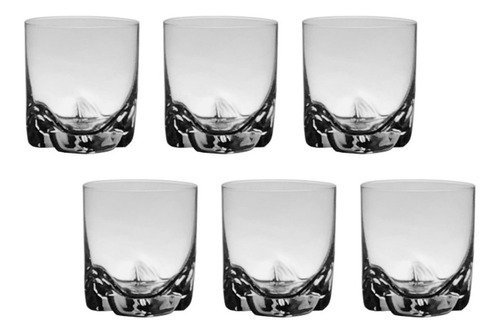 Jogo 6 Copos De Cristal Para Whisky 280ml Trio Bohemia Crystal