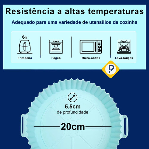 Forma De Silicone Para Air Fryer Fritadeira Forro Com Alça