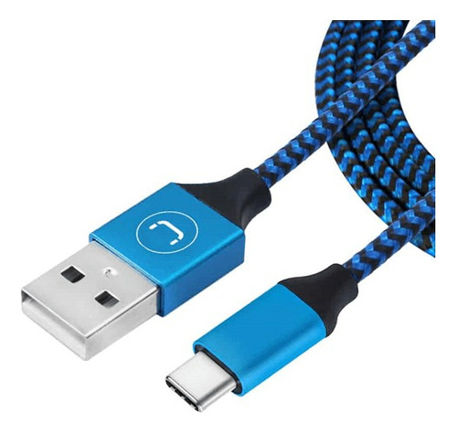 Cable Unno Tekno Tipo C - Usb 1.5m Trenzado Azul