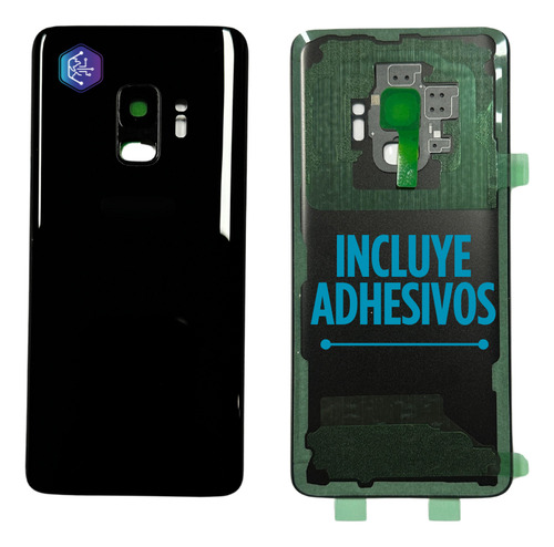 Tapa Trasera Para Samsung S9 Negra Con Lente Camara Oem Negro Con Lente Camara Y Logo