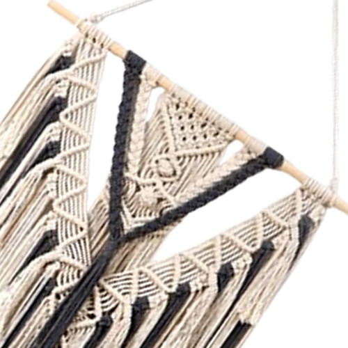 Tapiz De Pared Con Borlas Largas Y Macramé Estilo Bohemio