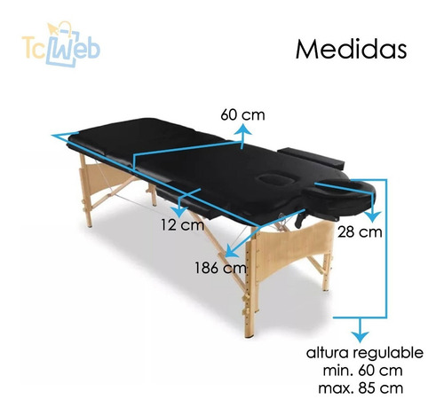 Camilla Para Masajes Profesional 3 Cuerpos 300kg Liquidamos¡