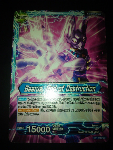 Beerus // Beerus, God Of Destruction Carta Dragon Ball