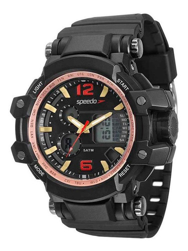 Relógio Masculino Speedo 81109g0evnp3 55mm Borracha Preta