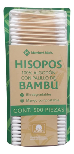 Cotonetes Biodegradables Hisopo De Algodón En Bambú 500 Pzas