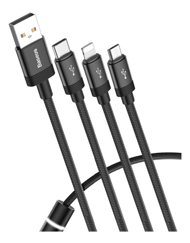 Cable 3en1 Usb-a / Micro Usb + Usb-c + Lightning / Baseus