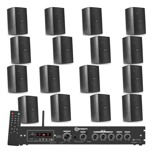 Kit Som Ambiente Taramps Ths6000 Bluetooth + 16 Caixas Frahm