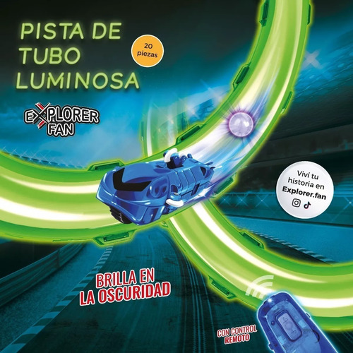 Pista De Autos Tubo Luminosa Luz Brilla Usb Remoto 8220 Color UNICO