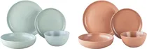 Comprar Vajilla Gres Verde O Rosa Serie  16pzas Over&back