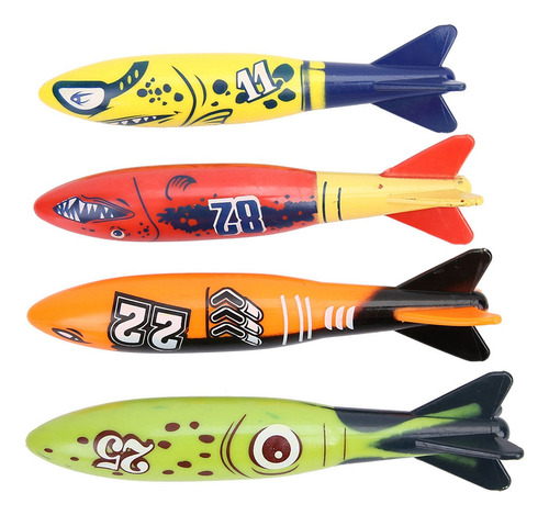 Torpedo Toy, Juego De 4 Piezas Para Lanzar Bajo El Agua, Nat