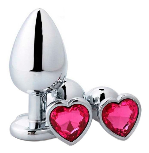 Plug Anal Metalico Talla L Acostumbrador Joya Acero Corazón