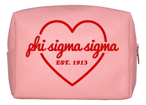 Phi Sigma Sigma Sorority - Bolsa De Maquillaje, Color Rosa