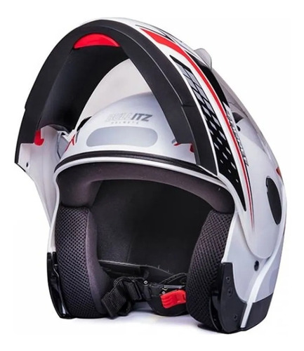 Capacete Taurus Bullitz Zarref Feminino Articulado Branco