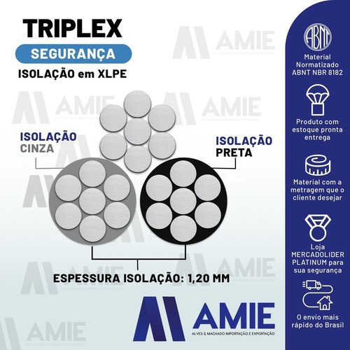 Cabo De Alumínio; Triplex 16mm - Rolo Com 280 Metros