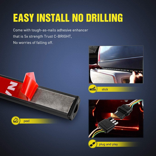 Nilight 60 Truck Tailgate Light Bar 108 Led Single Row T...