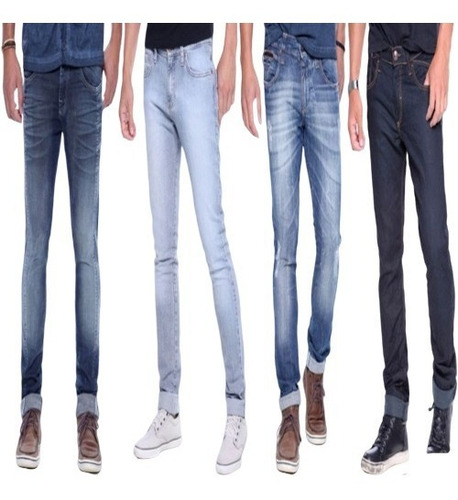 Imagem 6 de 9 de Kit 2 Calças Jeans Masculina Skinny Justas Com E Sem Lycra