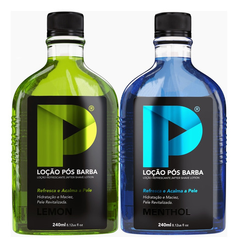 Loção Pós Barba Play Barber 240ml Lemon + Mentol Kit 2 Unida