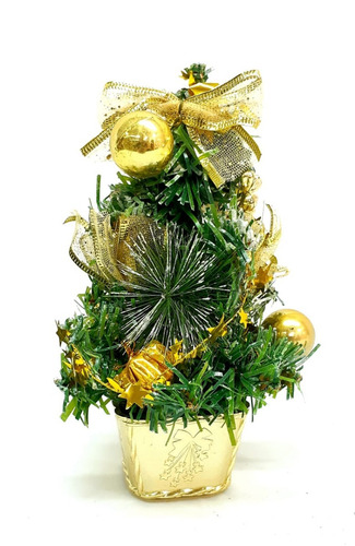 Pino Navidad Decorado 20 Cm Oro #31016  Sheshu Navidad