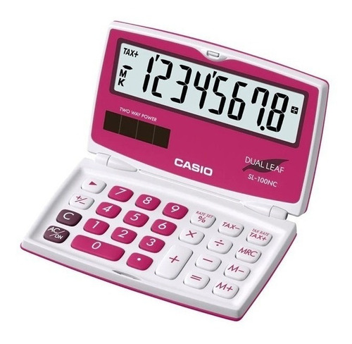 Calculadora Plegable Casio Sl-100nc Numeros Grandes Color Rojo