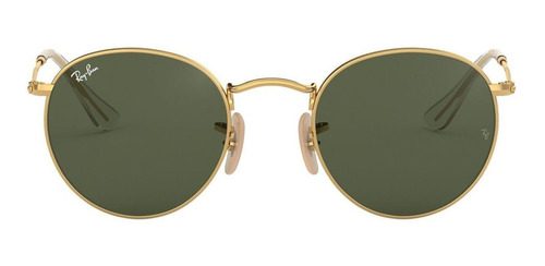 Imagen 2 de 2 de Anteojos de sol Ray-Ban Round Flat Lenses Standard con marco de metal color polished gold, lente green de cristal clásica, varilla polished gold de metal - RB3447N