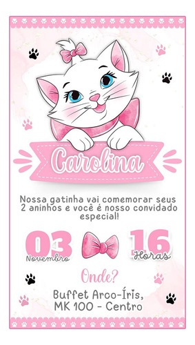 Convite Digital Escolha O Seu Envio Imediato Gata Marie