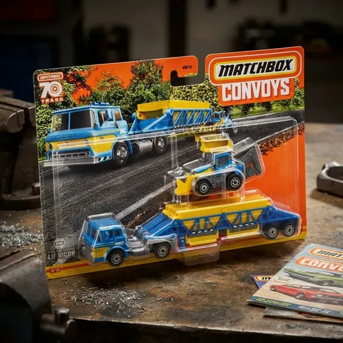 Ford C900 Cabover Trailer Retroexcavadora Convoys Matchbox
