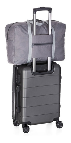 Imagem 3 de 9 de Bolsa Viagem Dobrável Prática Encaixe Mala Compacta Entrega