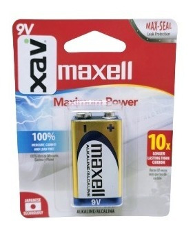 1 Pila Bateria 9v Alcalina Maximum Power Maxell 0634 Xavi