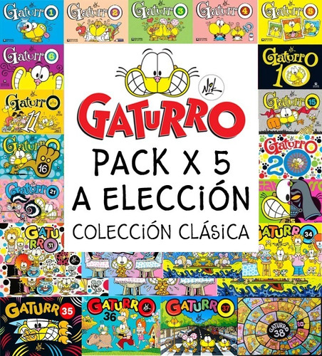 Colección Gaturro Clásica X 5 Ejemplares Promo Oficial!