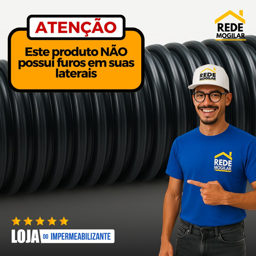 Duto Eletroduto Reforçado 4pol 100mm Rolo C/ 10 Metros Preto