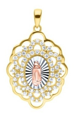 Medalla Virgen De Guadalupe Oro Florentino 14k Sin Cadena