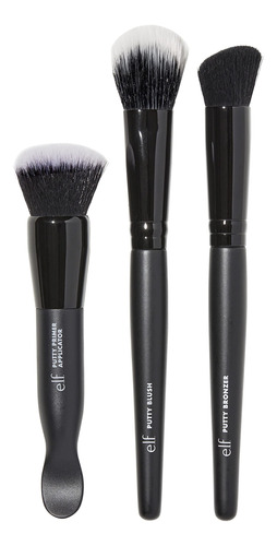 E.l.f. Putty Tools Trio, Juego De 3 Brochas De Maquillaje F.