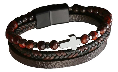 Pulseras De Cuero Para Hombre De Jewbelet Con Brazalete De