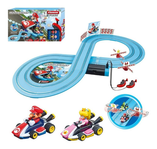 Pista Peach Mario Kart Carrera Nintendo Coche Luigi Bowser 